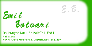 emil bolvari business card